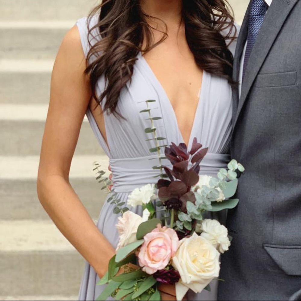 Heavenly hues light grey maxi dress Lulus